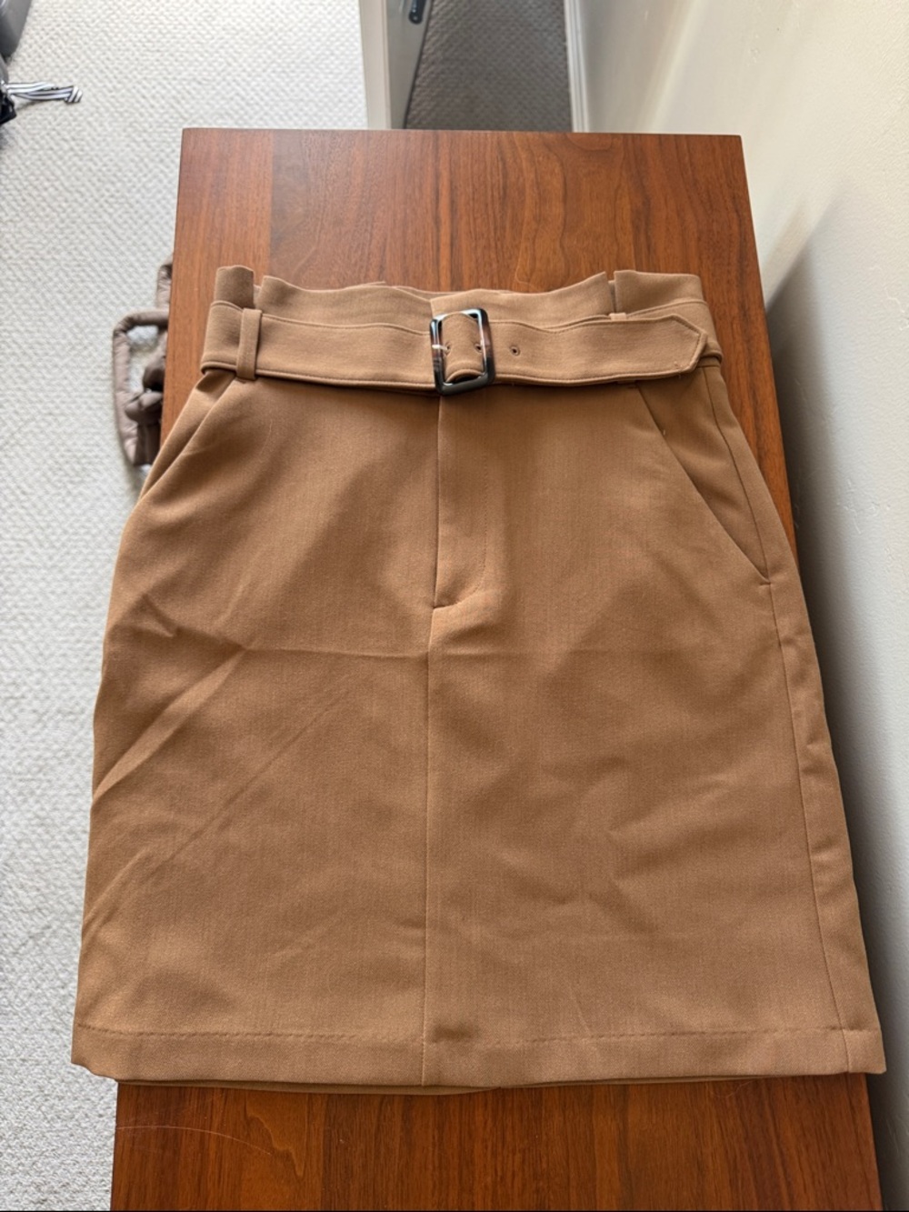 Banana Republic Camel Belted Mini Skirt